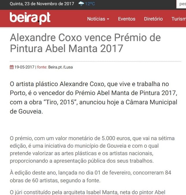 Alexandre Coxo vence Prémio de Pintura Abel Manta 2017