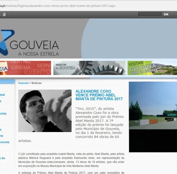 Câmara Municipal de Gouveia: Alexandre Coxo vence o Prémio de Pintura Abel Manta 2017