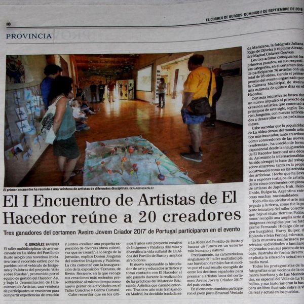 Jornal Província: El I Encuentro de Artistas de El Hacedor reúne a 20 creadores